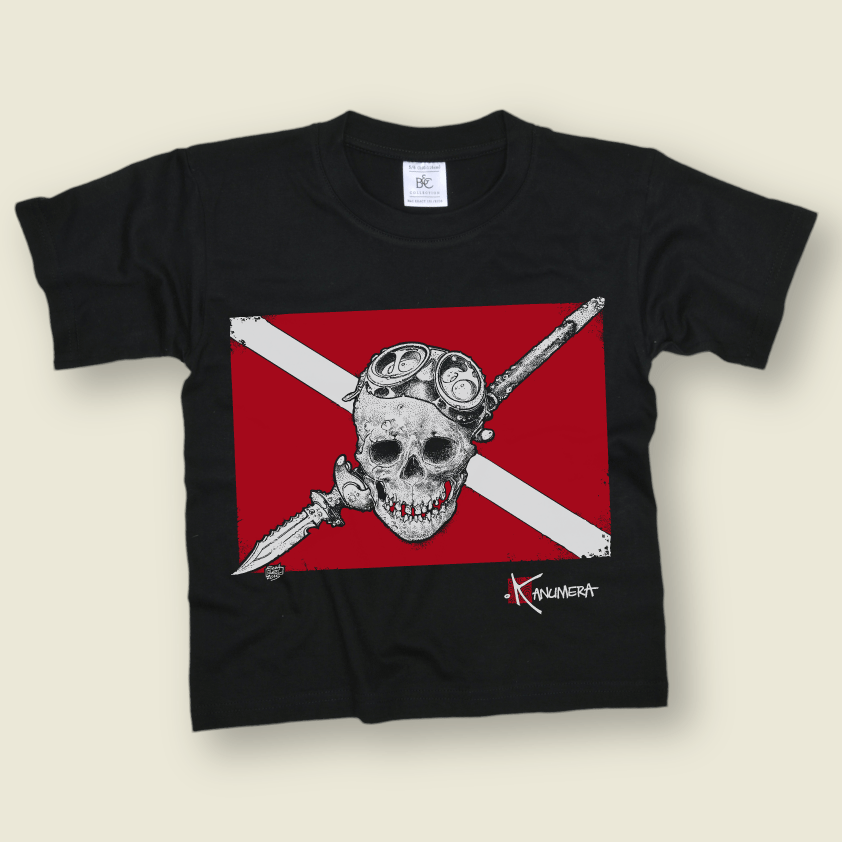 T-shirt Enfant Le Drapeau Pirate Plongée